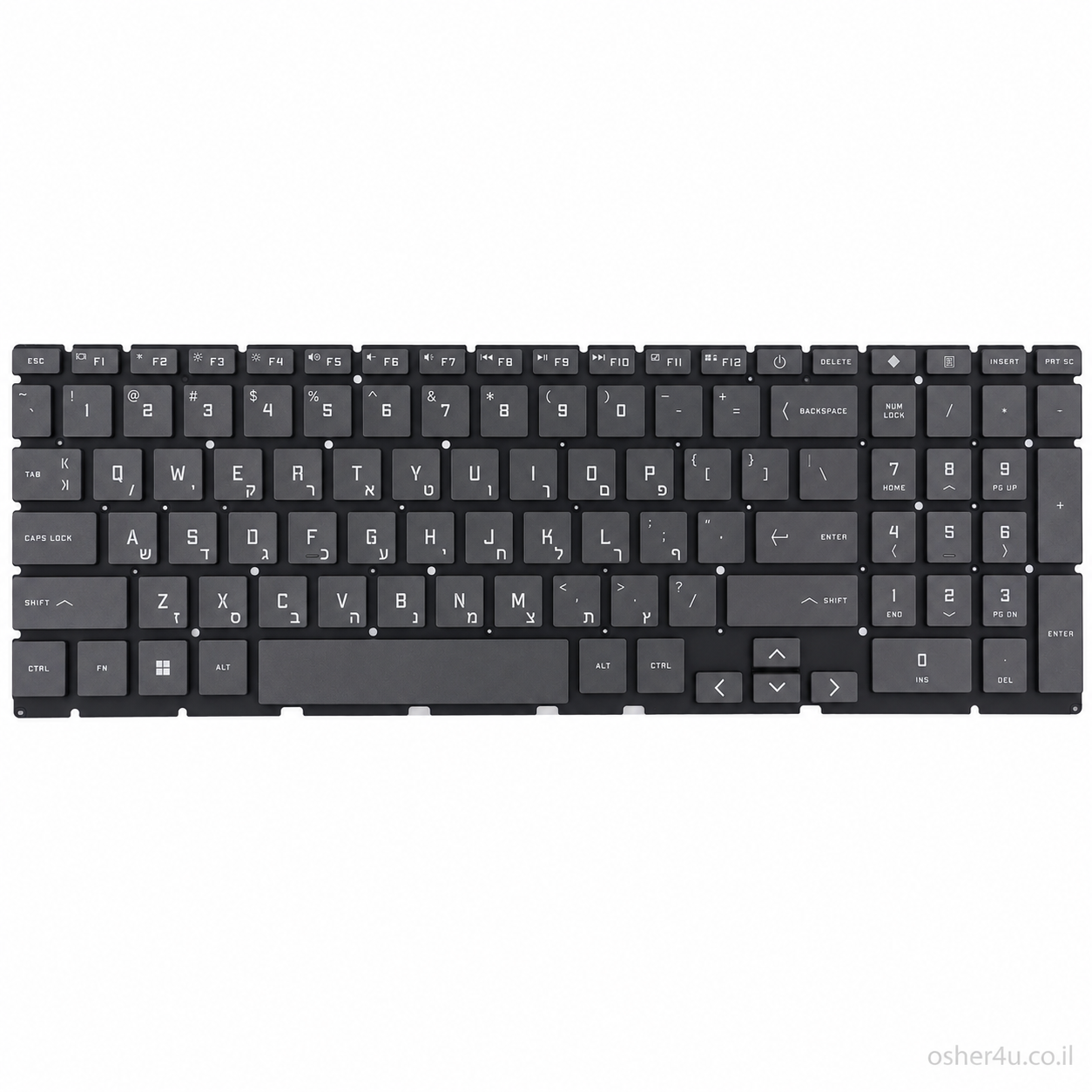 מקלדת מקורית תואמת למחשב נייד HP Victus 15/16 – עברית ואנגלית, תאורה אחורית