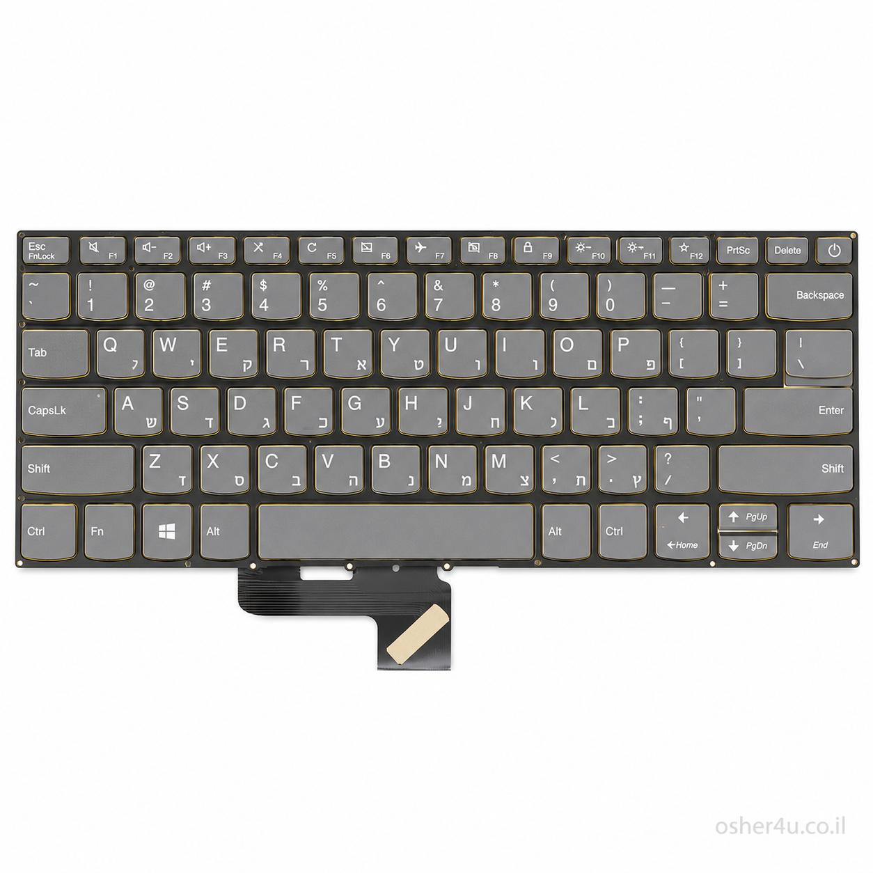מקלדת מקורית תואמת למחשב נייד Lenovo IdeaPad 3 (15ADA05) – עברית ואנגלית
