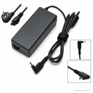 שנאי לנייד אייסר 19V 3.42A 65W 3.0*1.1MM פין קטן ללא סיכה