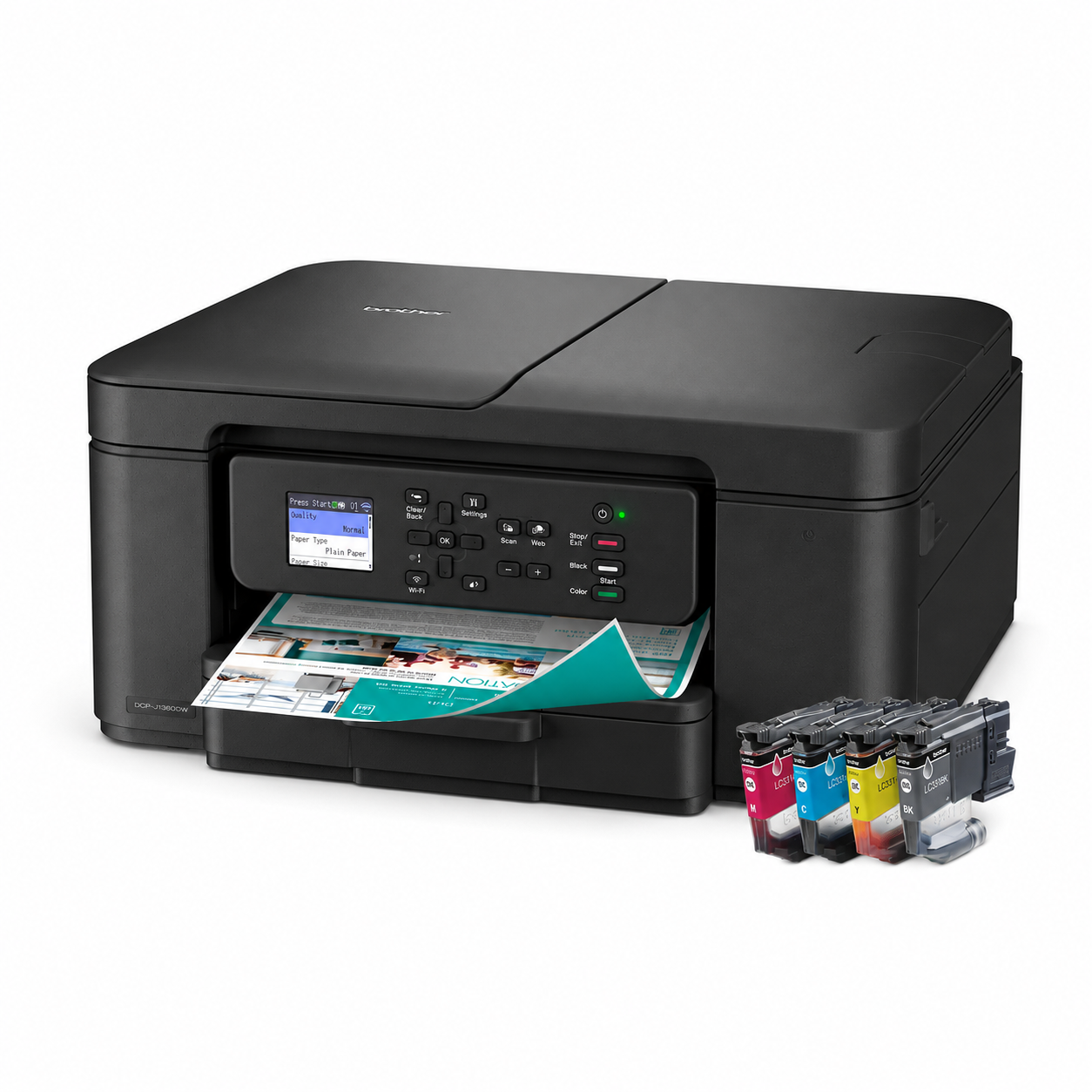 מדפסת משולבת מקצועית ואמינה דגם DCPJ1360DWZU1 מבית Brother