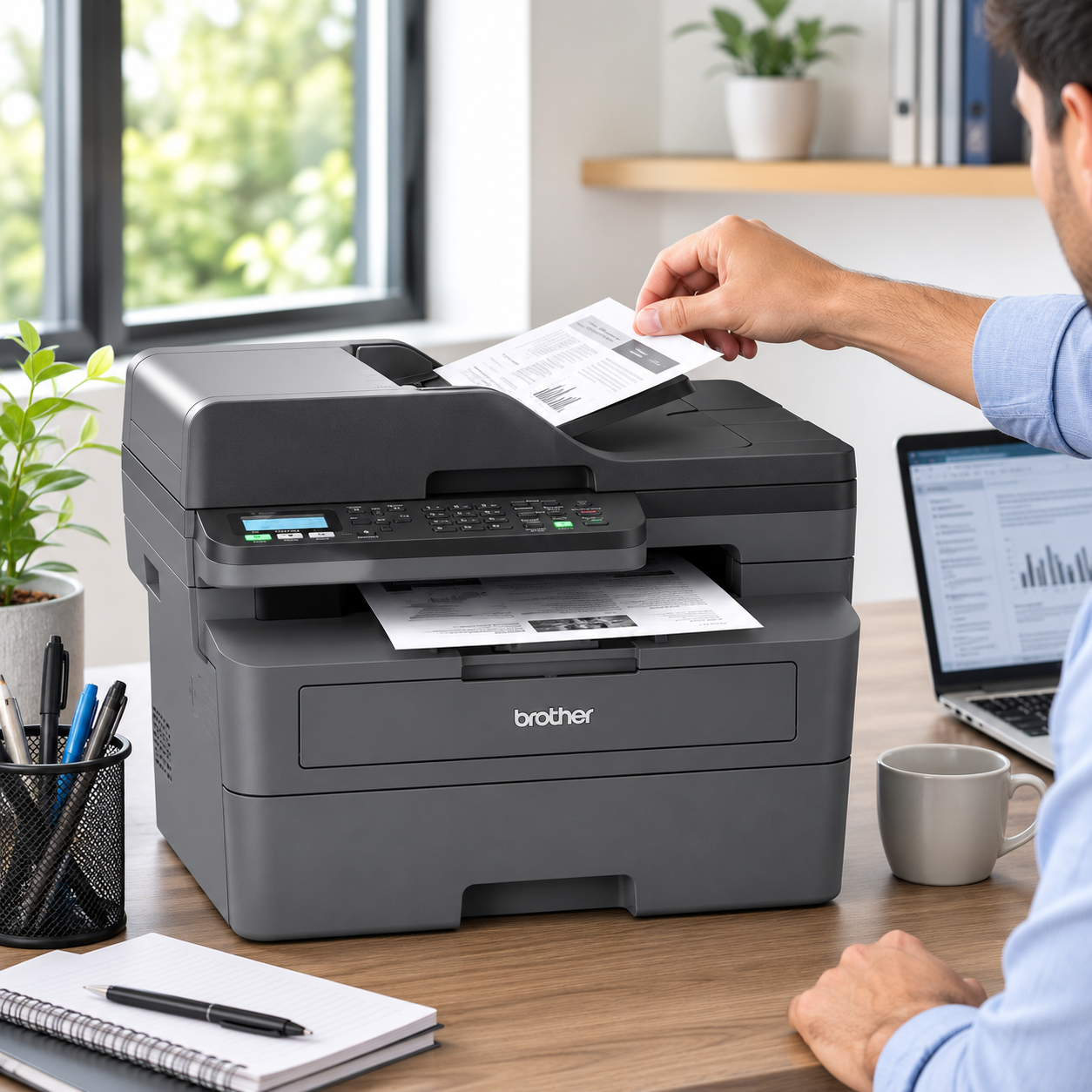 מדפסת Brother בראדר MFC-L2827DWXL PRINT-SCAN-COPY-FAX - לייזר, משולבת חבילת שרות – תמונה 4