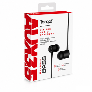 אוזניות אוניברסליות TARGET AUX 3.5MM Black