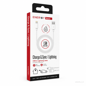 כבל ENERGY 1.5M USB to Lightning לבן