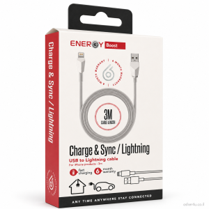 כבל ENERGY Data Cable 3M USB to Lightning לבן