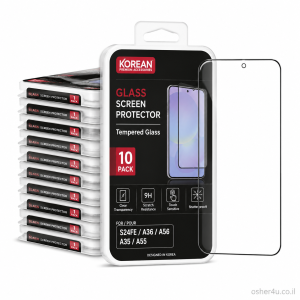 מארז 10 י"ח זכוכית GLASS ל-Galaxy S24FE/A36/A56/A35/A55