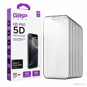 מארז 10 יח' זכוכית מלאה 6.3 Grip Case HD Pro 5D iPhone 17/16 Pro