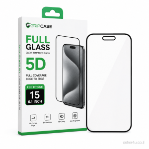 מגן זכוכית Grip Case Full Glass 5D iPhone 15  6.1