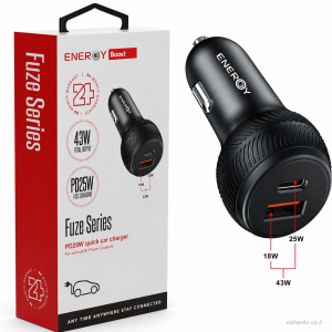 מטען רכב ENERGY 43W PD25W+QC18W