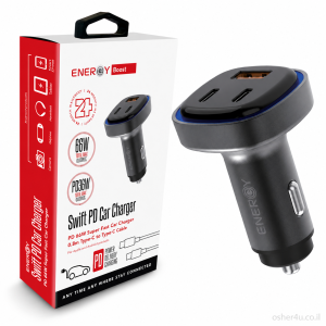 מטען רכב ENERGY PD66W2C1QC+ C to C 0.8M