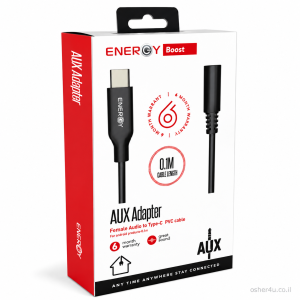 מתאם ENERGY AUX female to Type-C Black